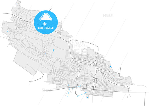 Shakhtarsk, Donetsk Oblast, Ukraine, high quality vector map