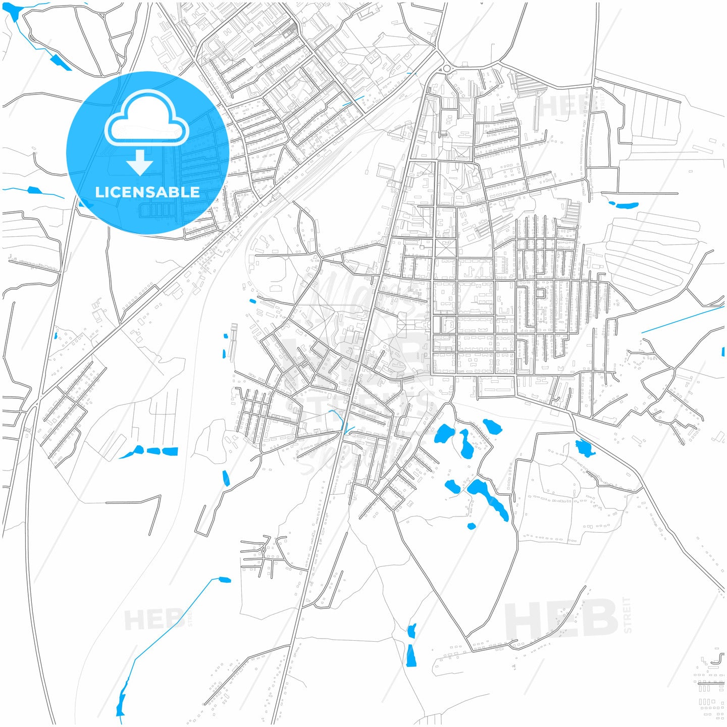 Shchyokino, Tula Oblast, Russia, city map with high quality roads.