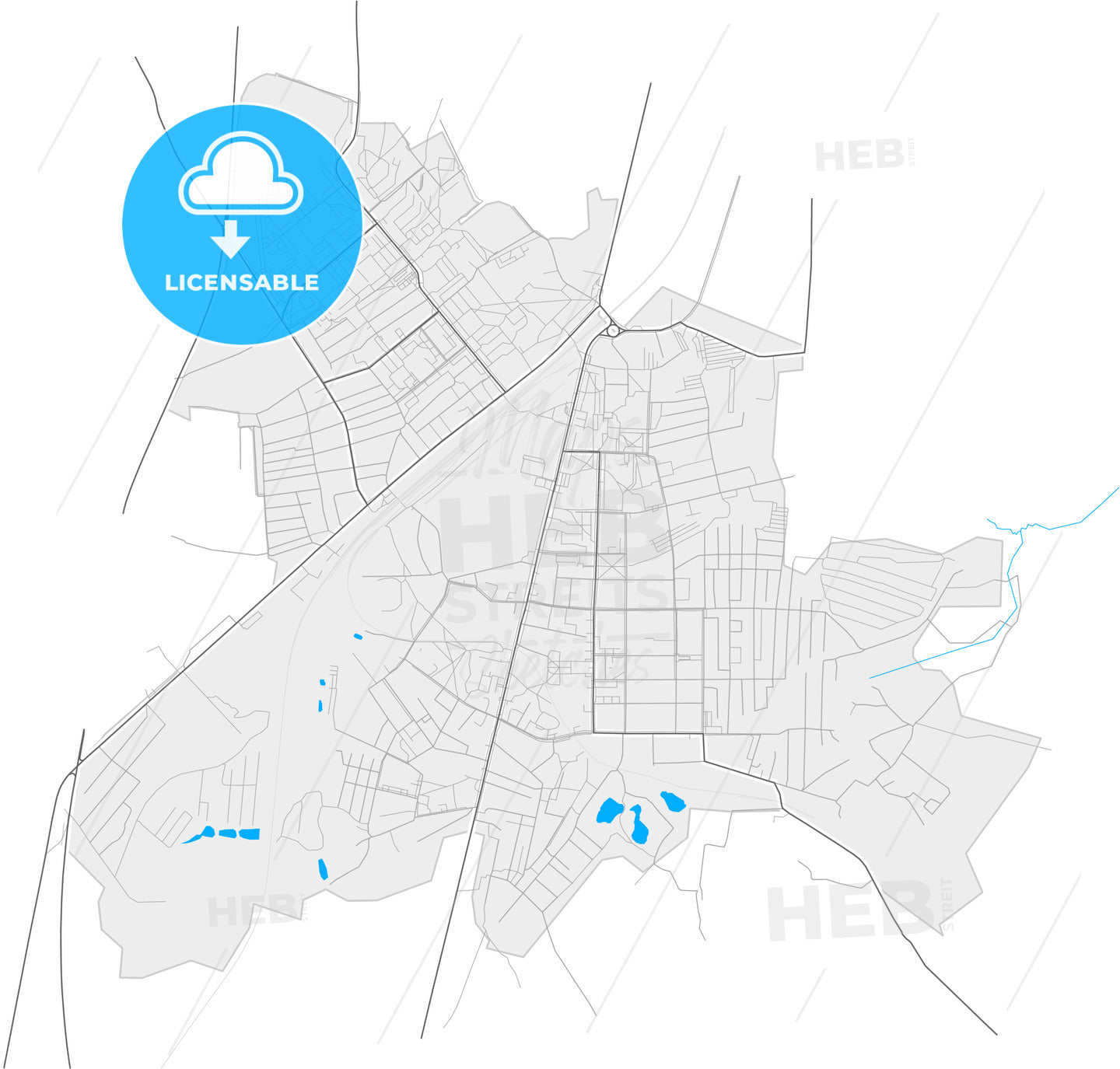 Shchyokino, Tula Oblast, Russia, high quality vector map