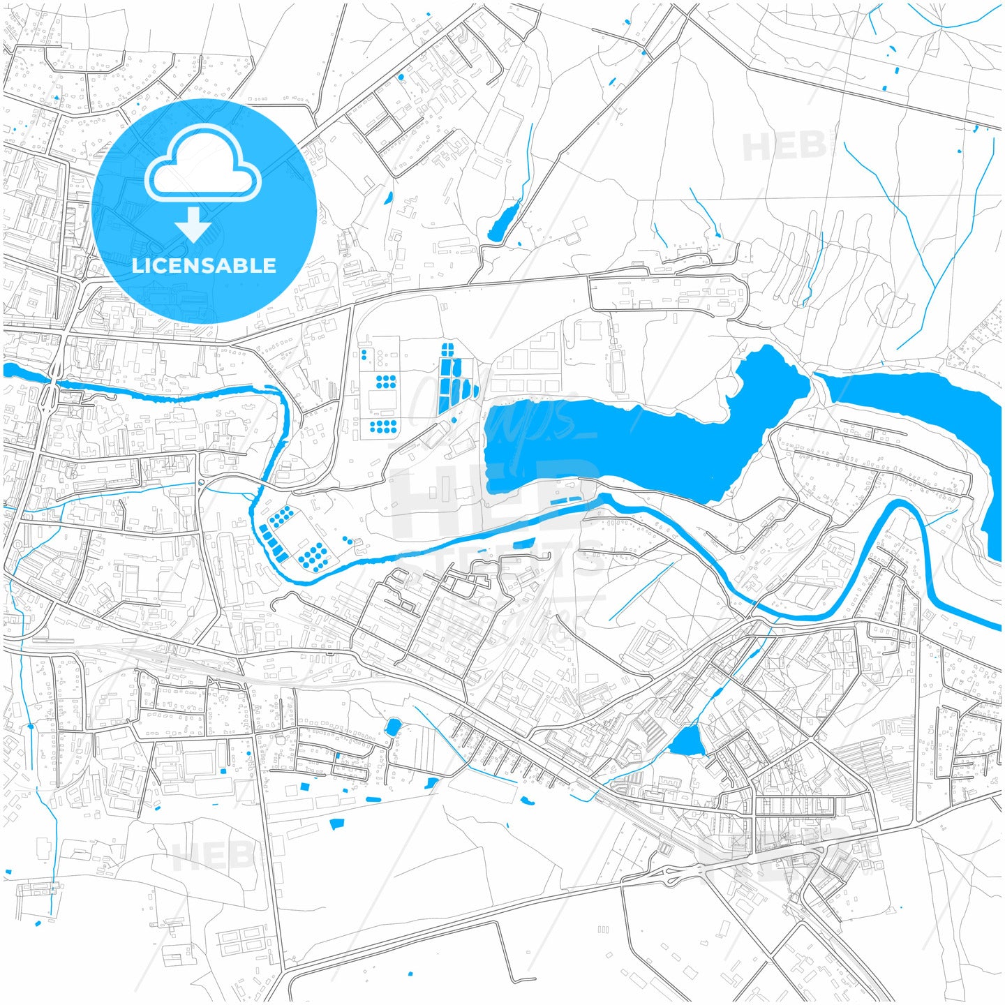 Shchyolkovo, Moscow Oblast, Russia, city map with high quality roads.