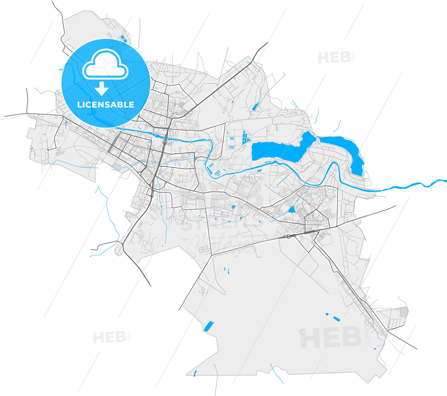 Shchyolkovo, Moscow Oblast, Russia, high quality vector map