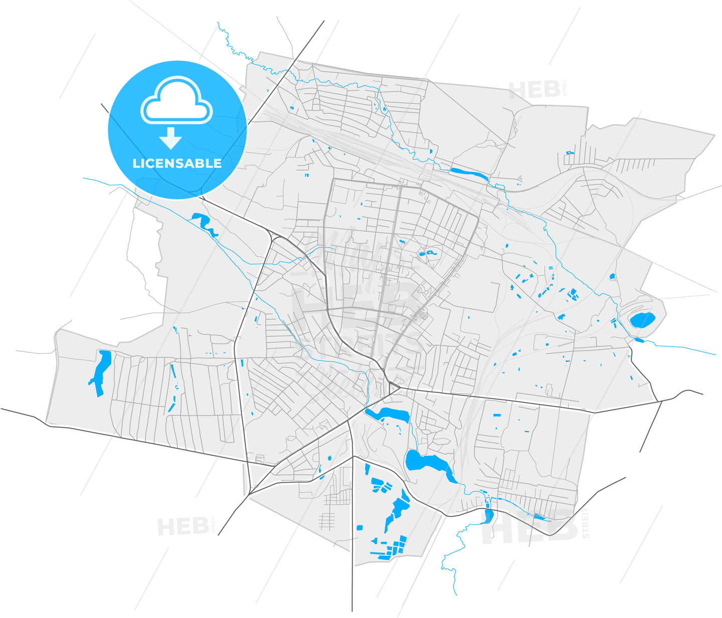 Shepetivka, Khmelnytskyi Oblast, Ukraine, high quality vector map