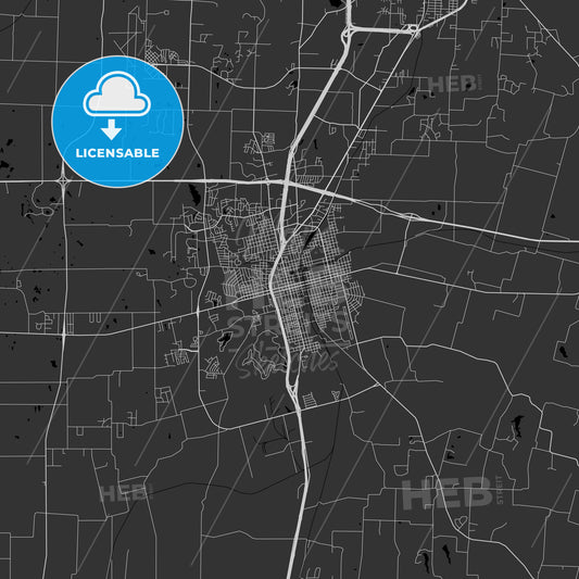 Sherman, Texas - Area Map - Dark