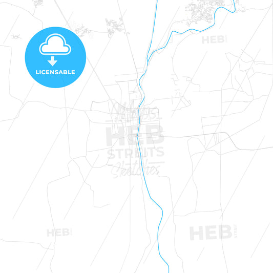 Shibin al Kawm, Egypt PDF vector map with water in focus