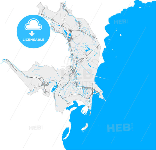 Shirvan, Azerbaijan, high quality vector map