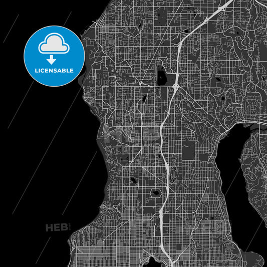 Shoreline, Washington - Area Map - Dark