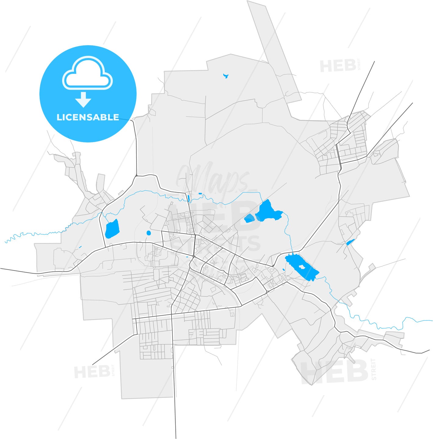 Shostka, Sumy Oblast, Ukraine, high quality vector map