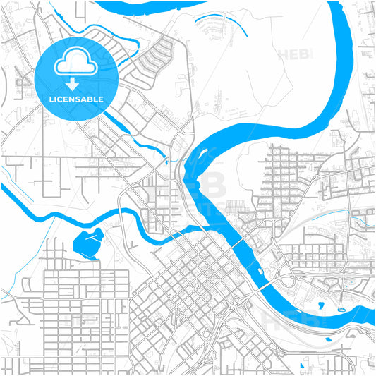 Shreveport, Louisiana, United States, city map with high quality roads.
