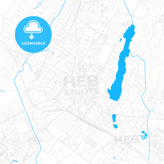 Šiauliai, Lithuania PDF vector map with water in focus