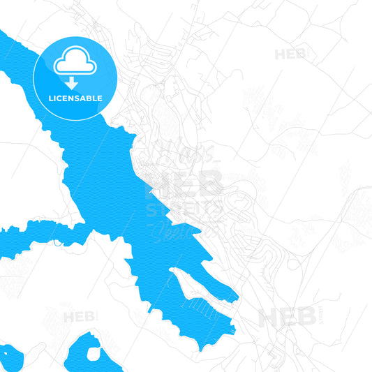 Šibenik, Croatia PDF vector map with water in focus