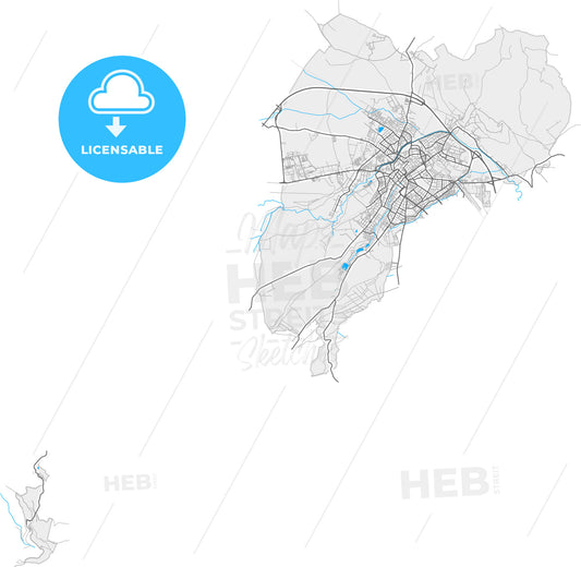 Sibiu, Sibiu, Romania, high quality vector map