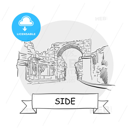 Side hand-drawn urban vector sign – instant download