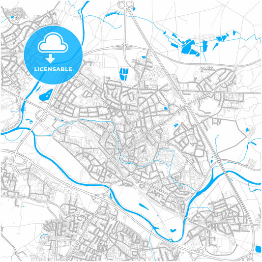 Siegburg, North Rhine-Westphalia, Germany, city map with high quality roads.