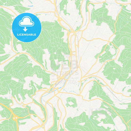 Siegen, Germany Vector Map - Classic Colors