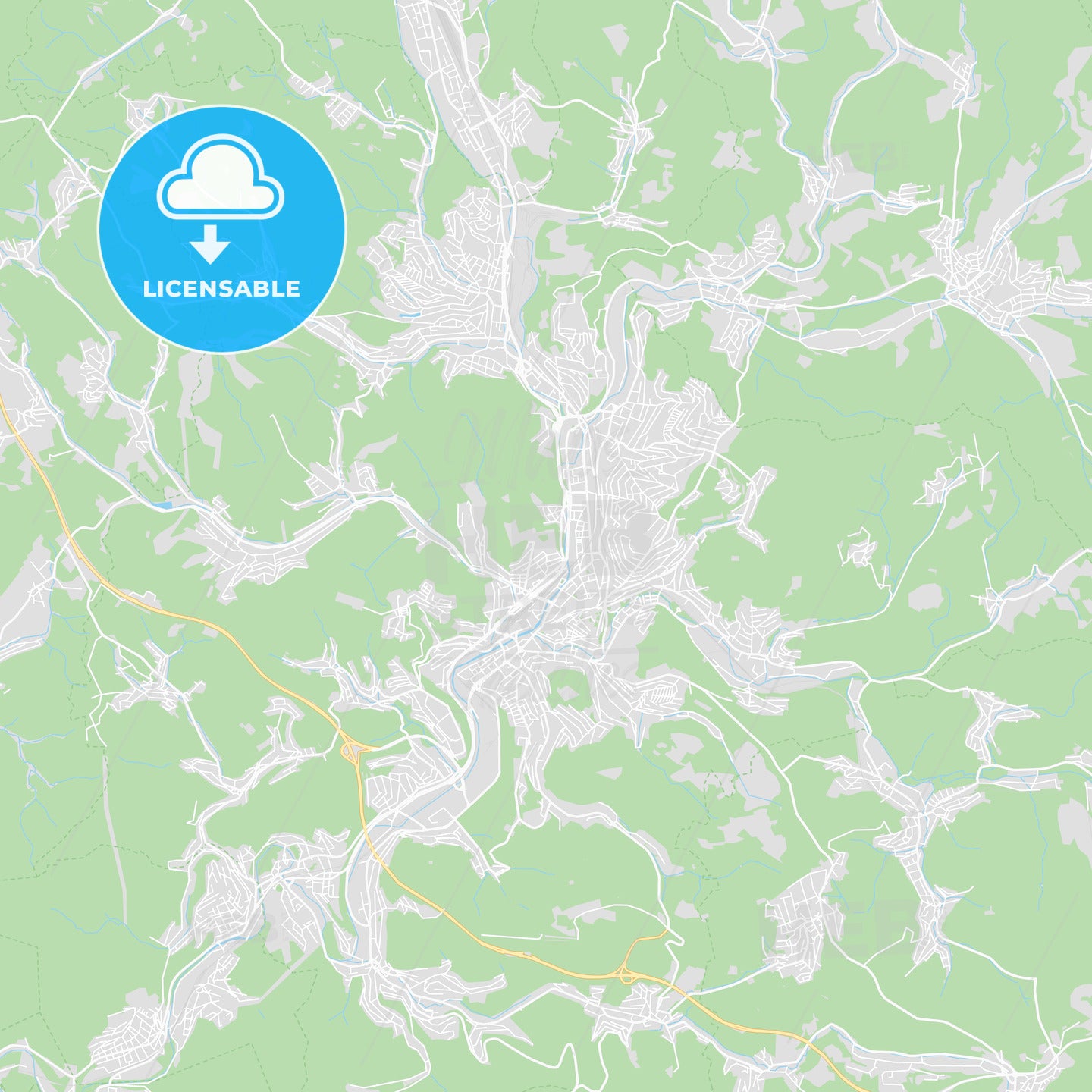 Siegen, Germany printable street map
