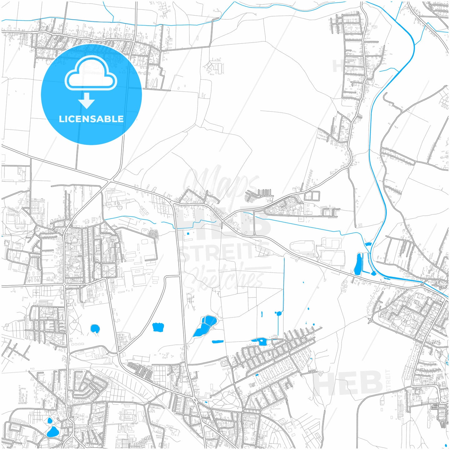 Siemianowice Śląskie, Silesian, Poland, city map with high quality roads.