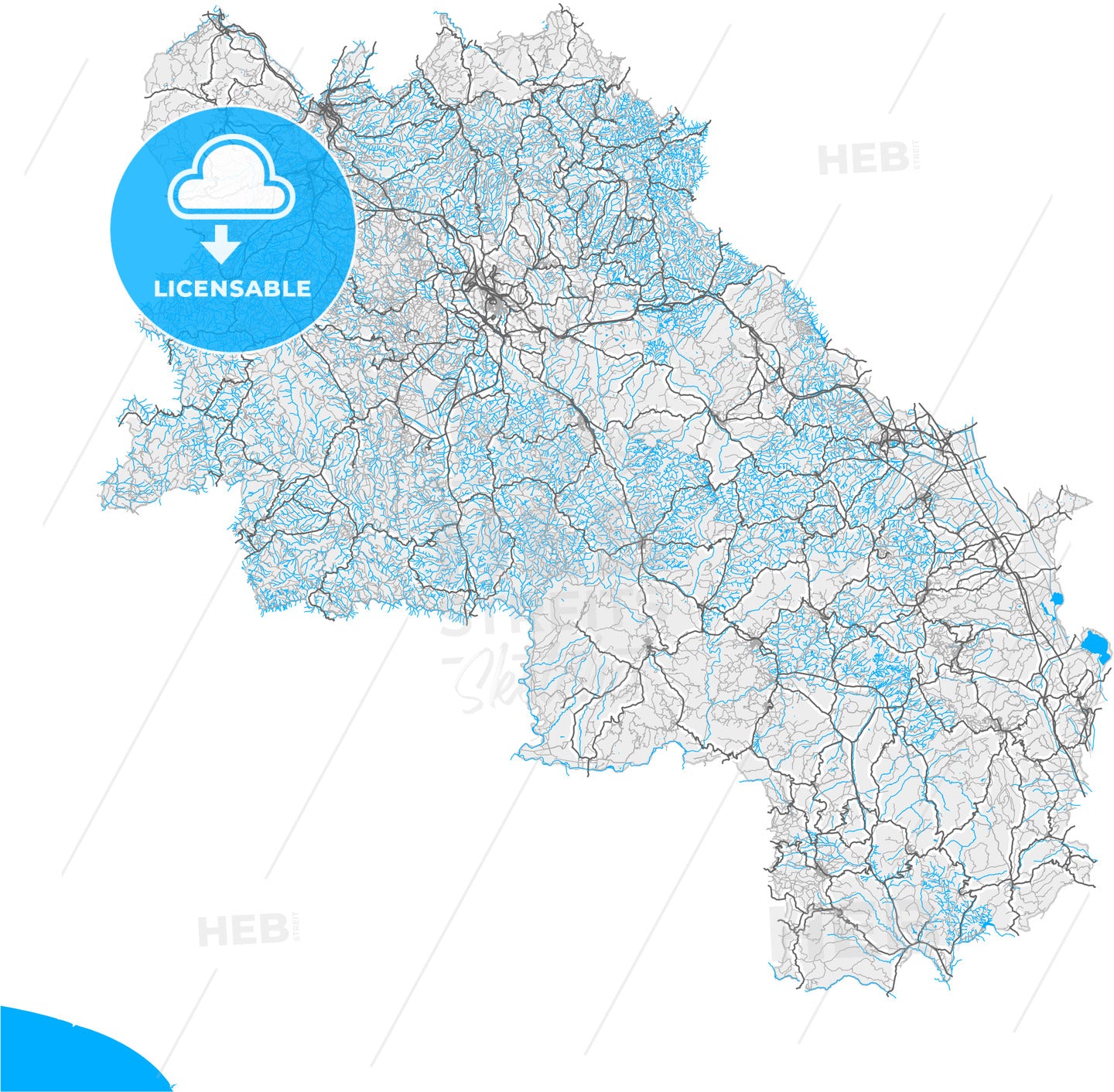 Siena, Tuscany, Italy, high quality vector map