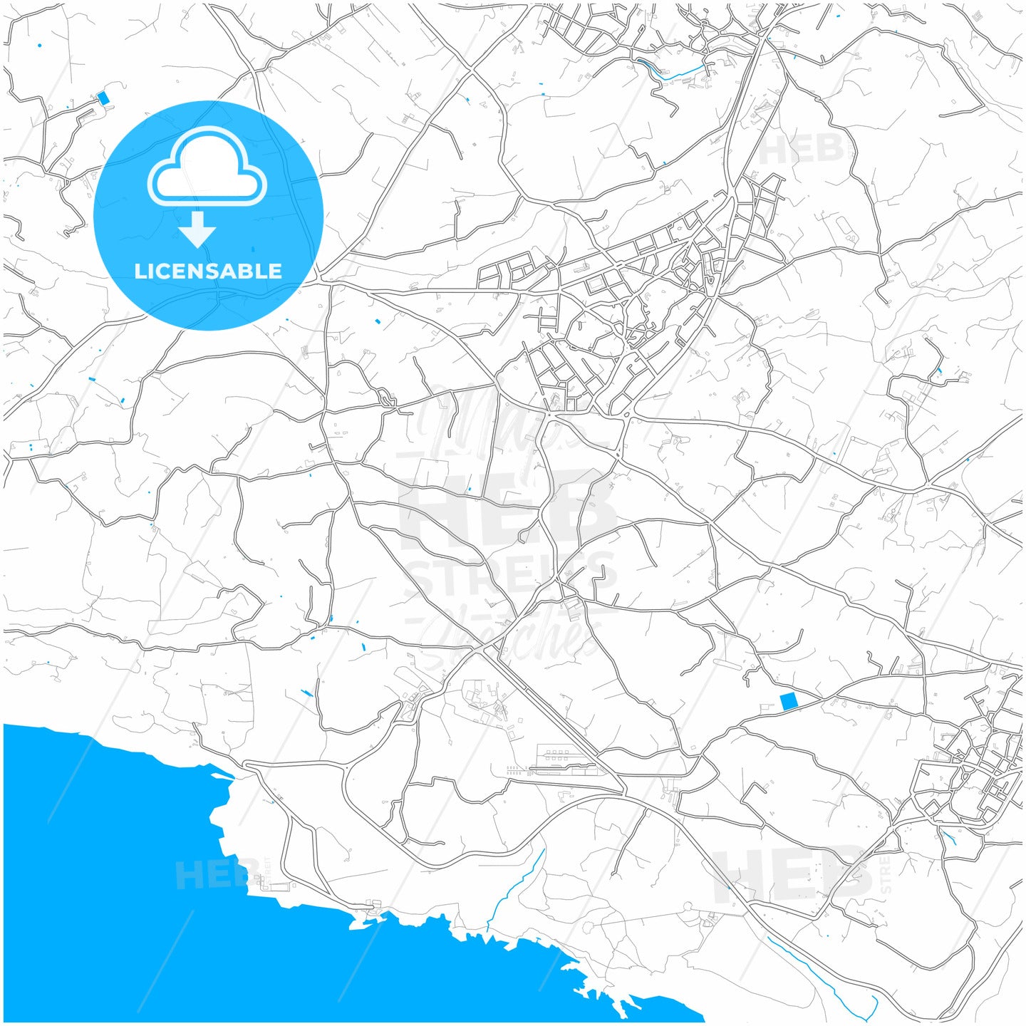 Siġġiewi, Southern Region, Malta, city map with high quality roads.