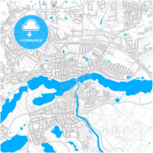 Silkeborg Municipality, Denmark, city map with high quality roads.