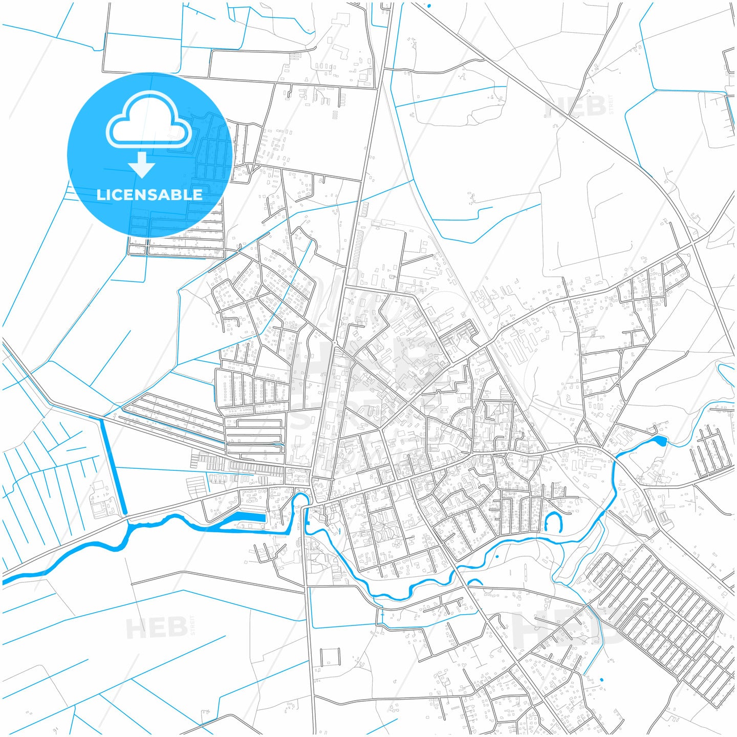 Šilutė, Klaipėda County, Lithuania, city map with high quality roads.