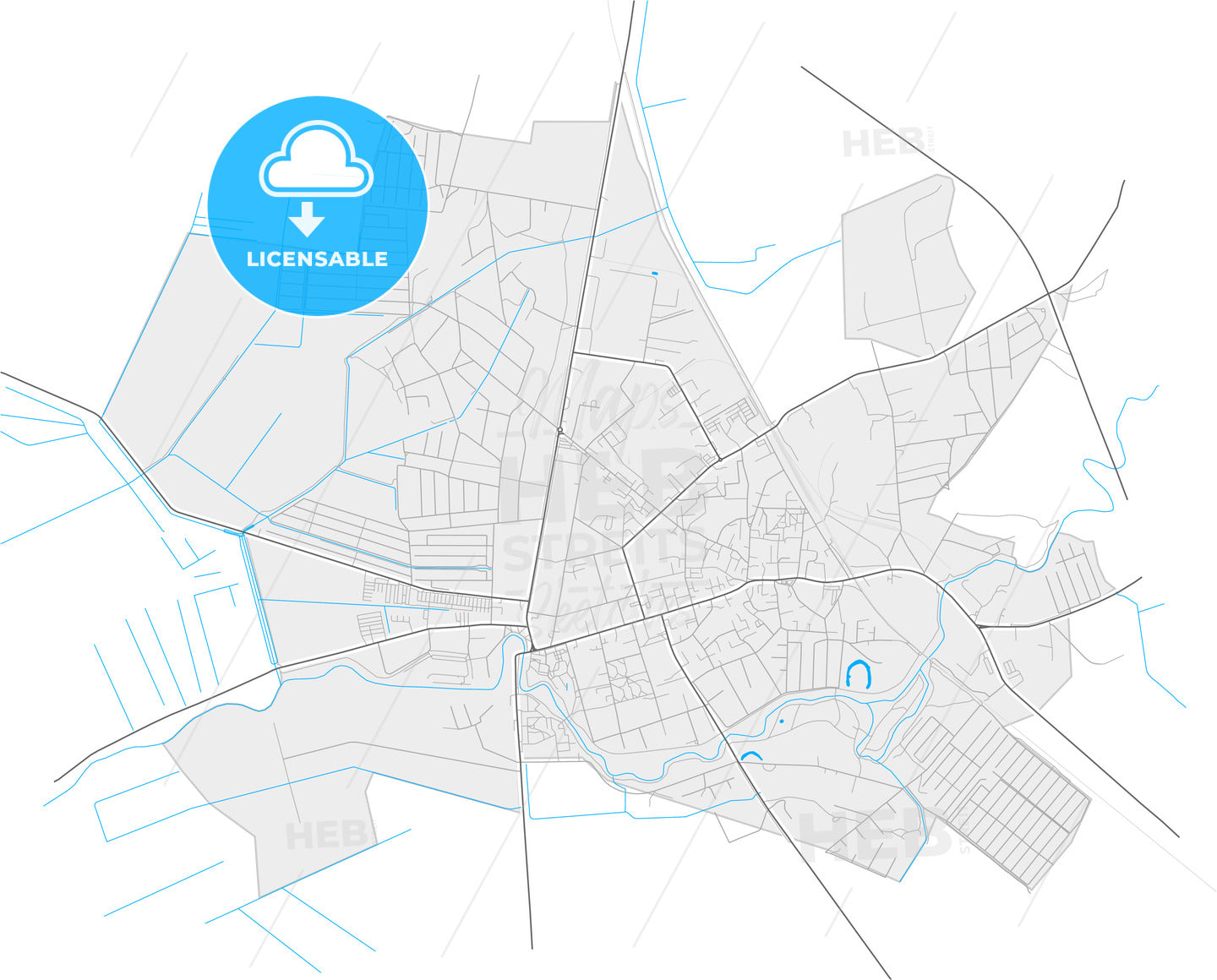 Šilutė, Klaipėda County, Lithuania, high quality vector map