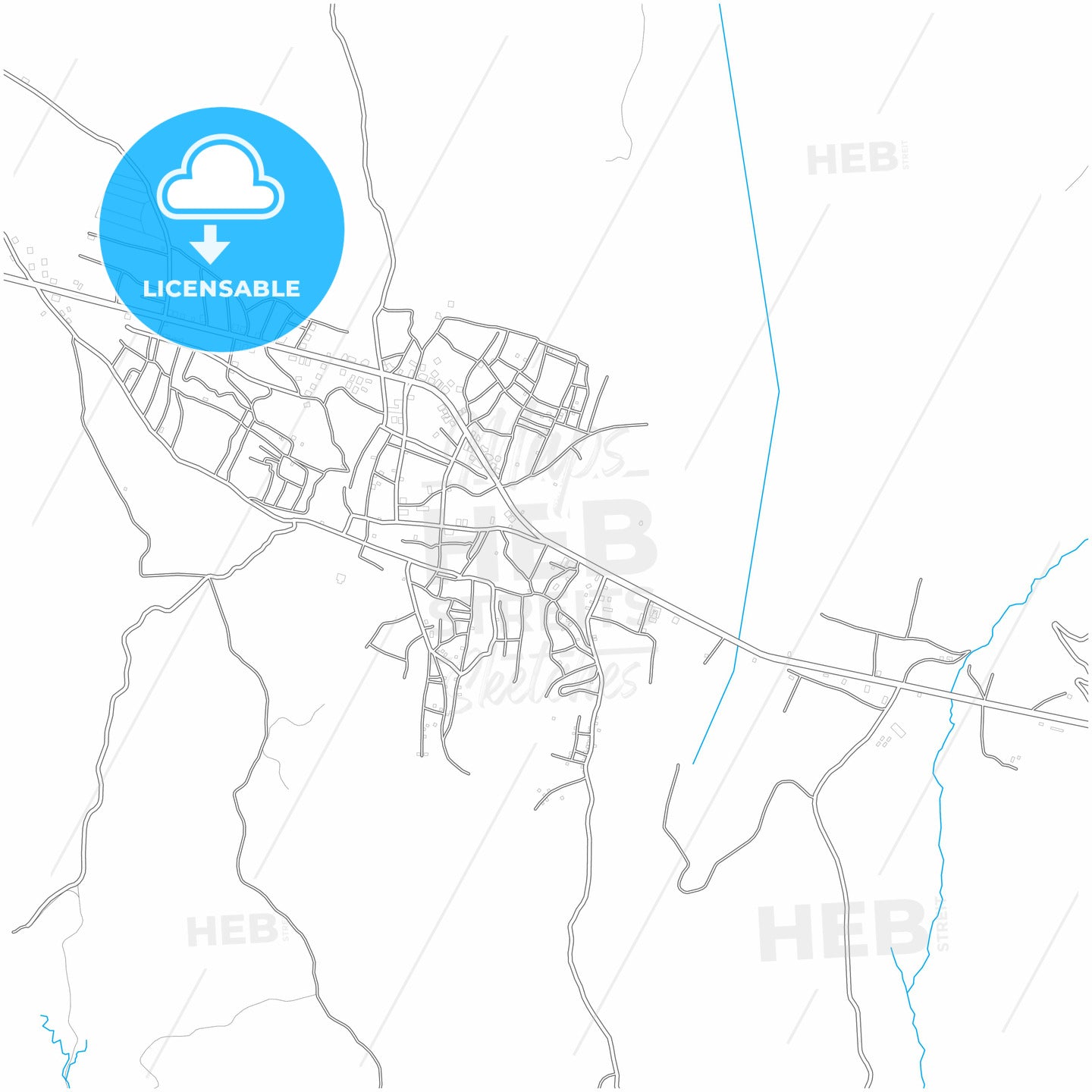 Silvan, Diyarbakır, Turkey, city map with high quality roads.