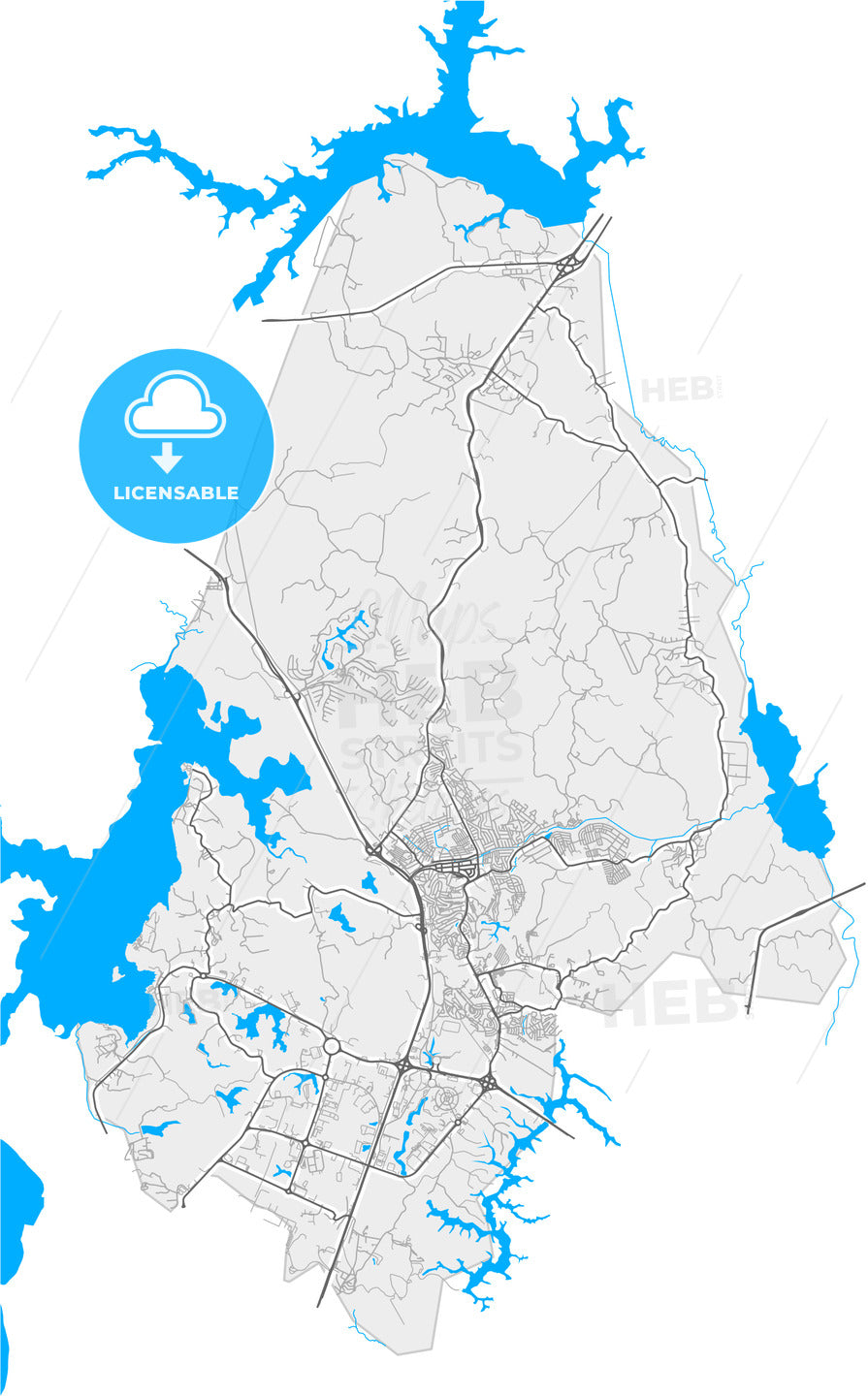 Simoes Filho, Brazil, high quality vector map