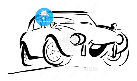 Simple sportive smiling Comic Car – instant download