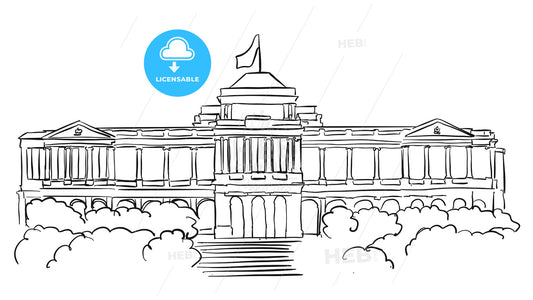 Singapore Istana Presidents residence Sketch – instant download