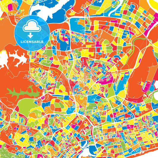 Singapore, Singapore, colorful vector map