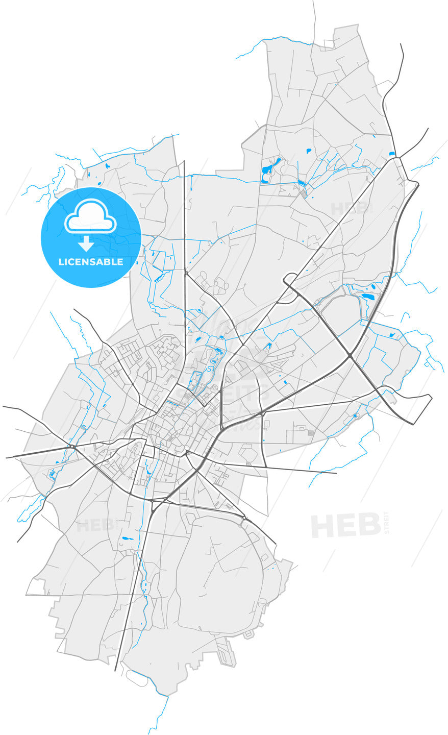 Sint-Truiden, Limburg, Belgium, high quality vector map