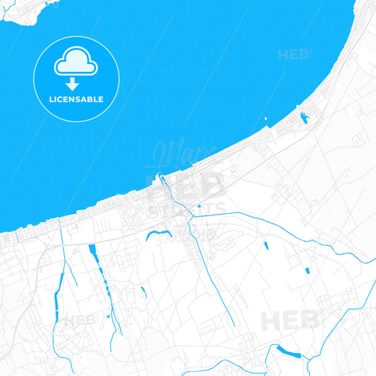 Siófok, Hungary PDF vector map with water in focus