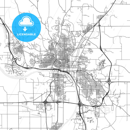 Sioux City, Iowa - Area Map - Light