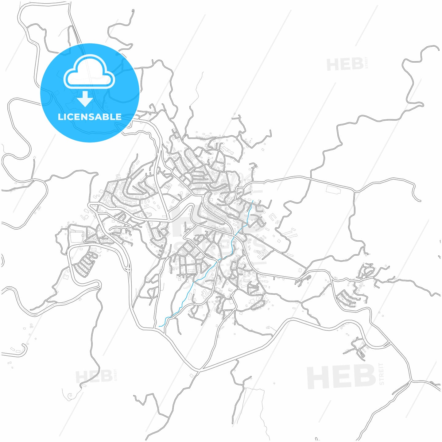 Şırnak, Şırnak, Turkey, city map with high quality roads.