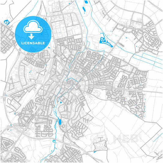 Sittard-Geleen, Limburg, Netherlands, city map with high quality roads.