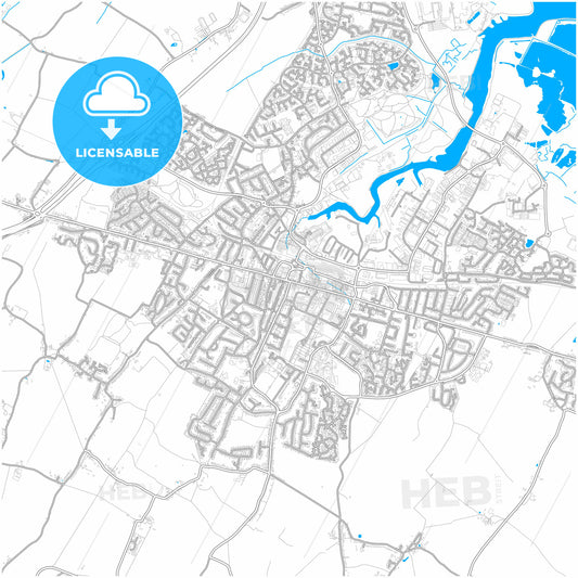 Sittingbourne, South East England, England, city map with high quality roads.