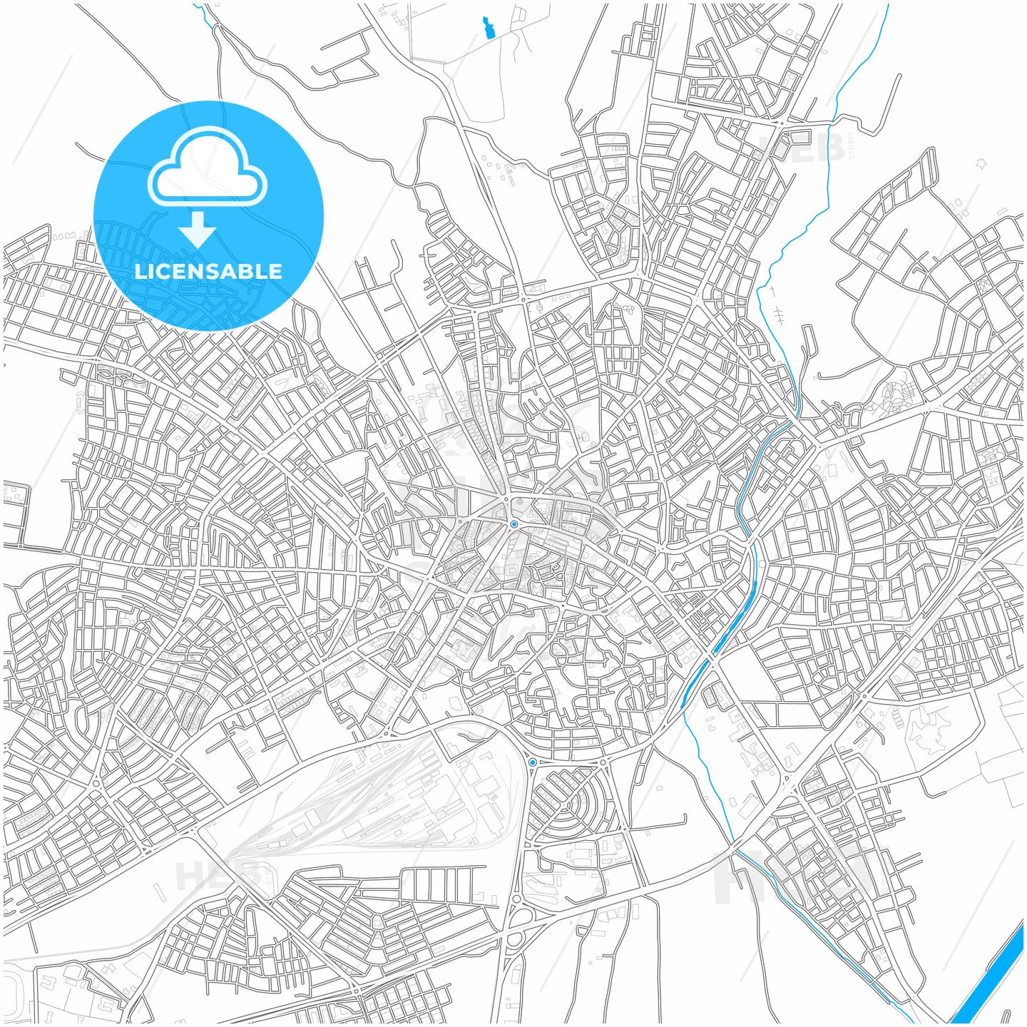 Sivas, Sivas, Turkey, city map with high quality roads.