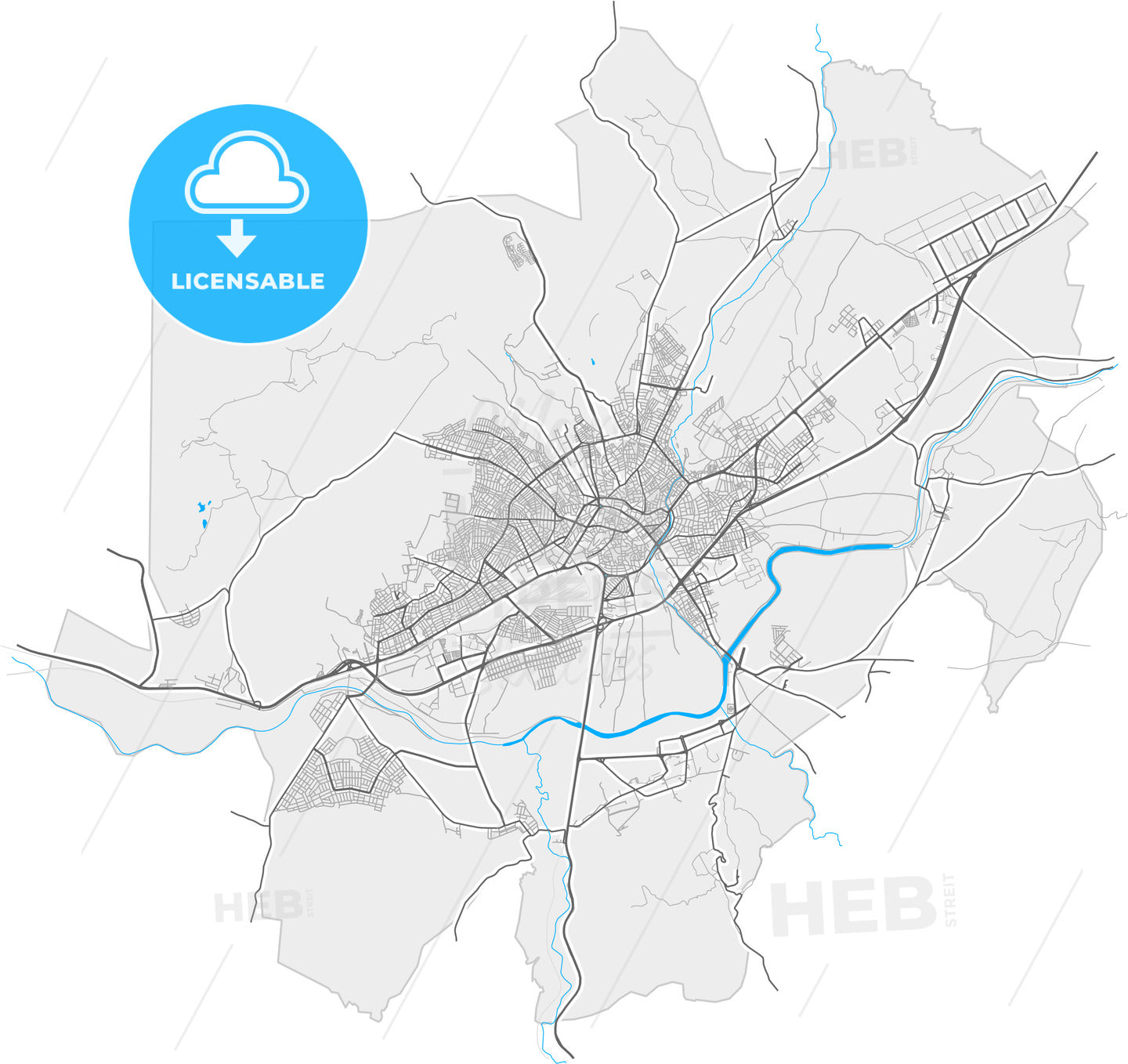 Sivas, Sivas, Turkey, high quality vector map