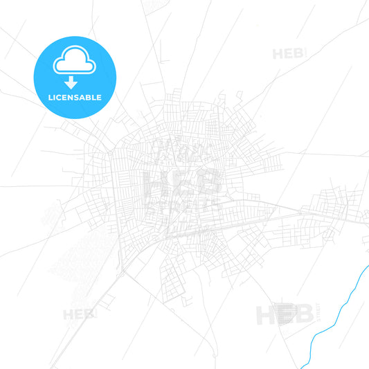 Siverek, Turkey PDF vector map with water in focus