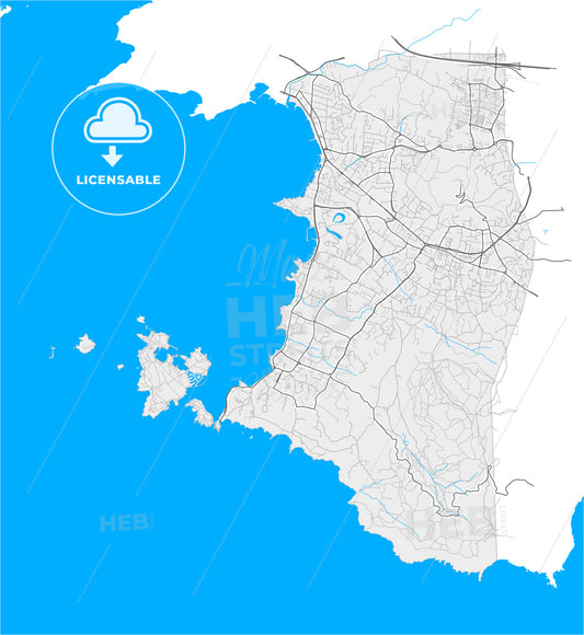 Six-Fours-les-Plages, Var, France, high quality vector map