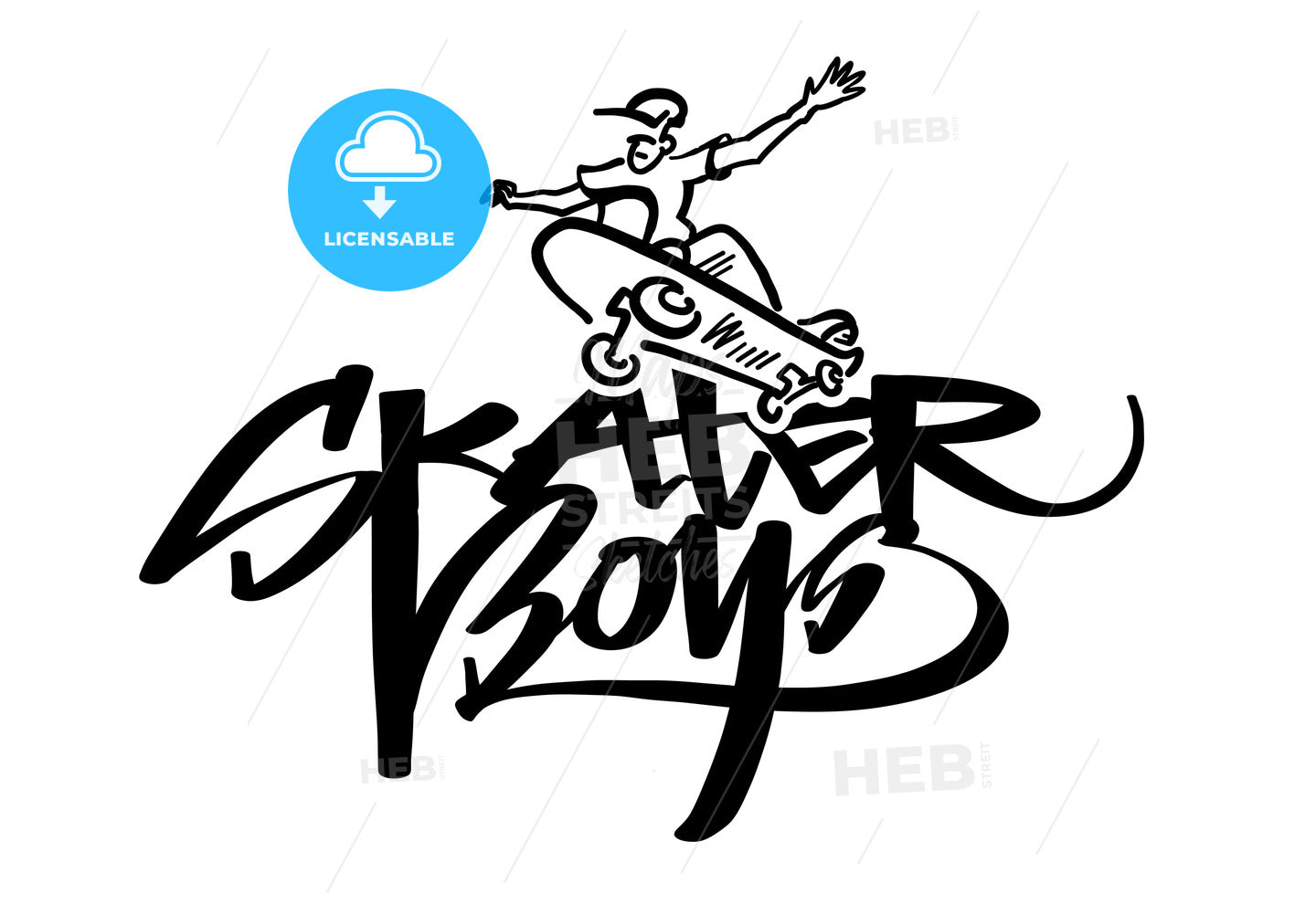Skaterboys print template with icon – instant download