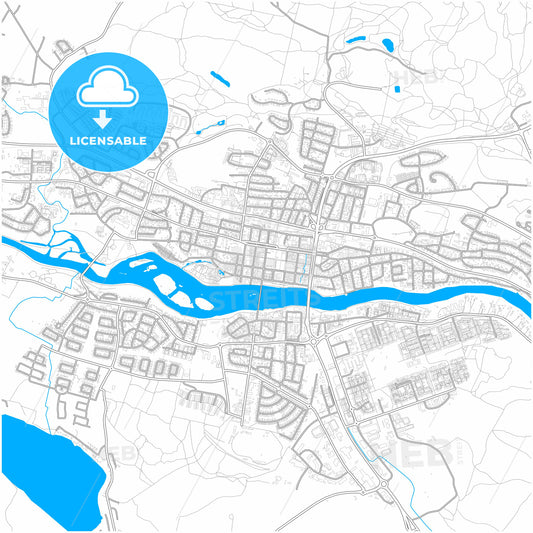 Skellefteå, Sweden, city map with high quality roads.