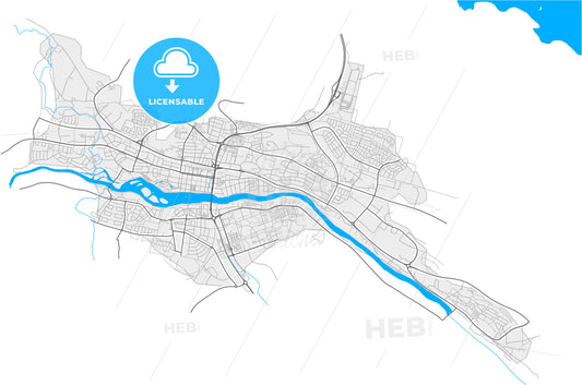 Skellefteå, Sweden, high quality vector map