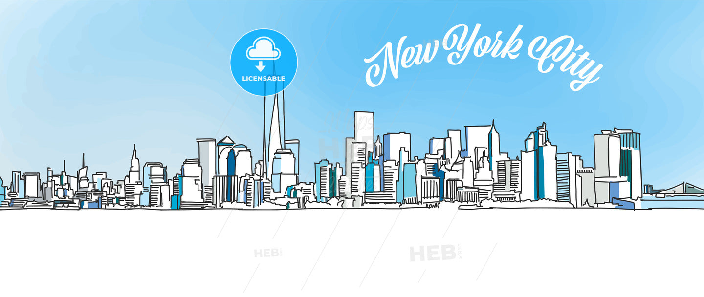 Sketch of New York City Skyline – instant download