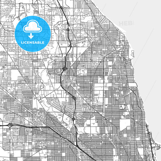 Skokie, Illinois - Area Map - Light