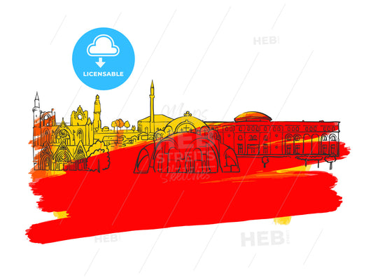 Skopje Colorful Landmark Banner – instant download