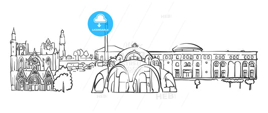 Skopje, Macedonia, Panorama Sketch – instant download