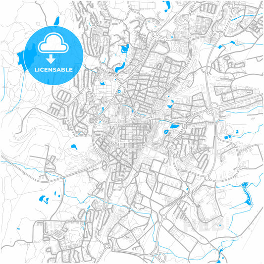 Skövde, Sweden, city map with high quality roads.