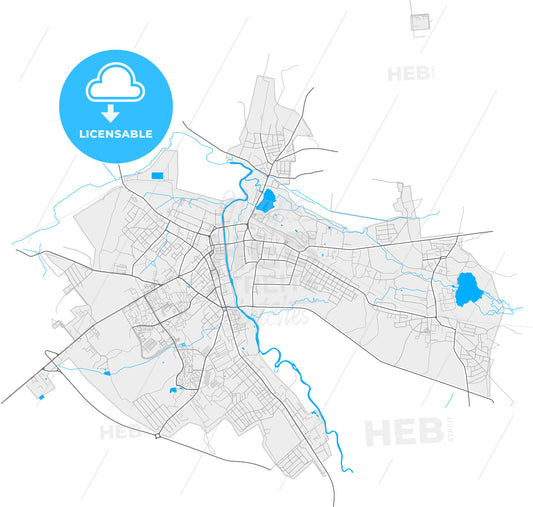 Slonim, Rajon, Belarus, high quality vector map