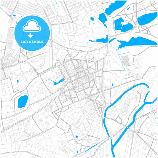 Sloviansk, Donetsk Oblast, Ukraine, city map with high quality roads.